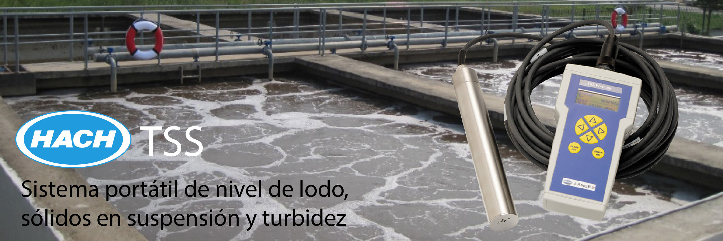 Hach TSS: Sistema portátil de nivel de lodo, sólidos en suspensión y turbidez
